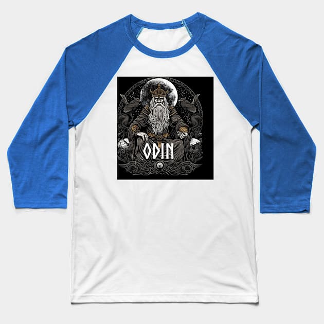 Odin Allfather God Norse Mythology Asgardians Baseball T-Shirt by Grassroots Green